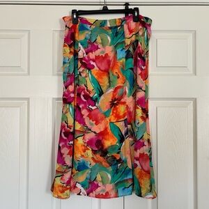 Investments Vibrant Floral A-Line Skirt 14